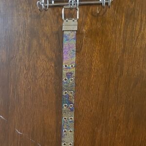 Iridescent Belt with Silver Buckle